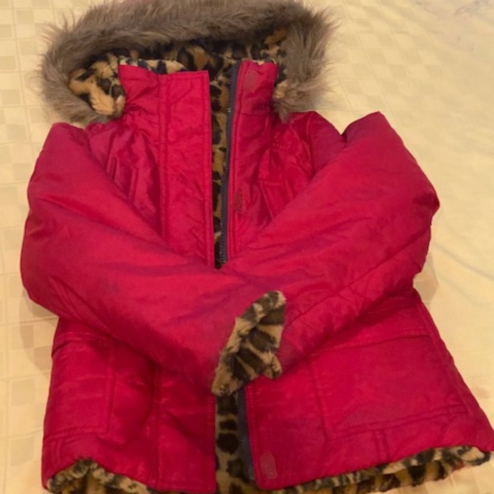 Red Jacket with Leopard Print Inside